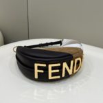Fendi Fendigraphy Small Beige And Brown Inlay Bag For Woman 24.5cm/9.5in 8BR798AJSSF1HNV