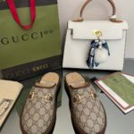 Gucci Men's GG Slipper With Horsebit Gray For Men GG Shoes 694249
