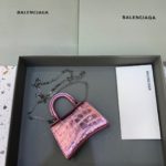 Balenciaga Hourglass Mini Handbag With Chain In Light Pink, For Women, Women's Bags 4.7in/12cm