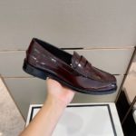 Gucci Men's GG Embossed Loafers Horsebit Dark Brown For Men 699501