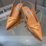 Prada Brushed Slingback Pumps Orange For Women 2.6in/65mm PRD