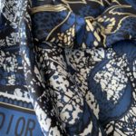 Dior Toile de Jouy Carnivora 90 Square Scarf Blue 35in/90cm