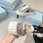 Prada Double Wheel Gabardine Sneakers Black For Women 2in/50mm PRD