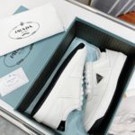 Prada Downtown Perforated Sneakers White/Black For Women 1.2in/30mm PRD 1E792M_3LJ6_F0964_F_030
