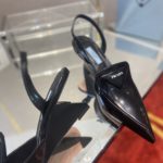 Prada Brushed Slingback Pumps Black For Women 2.6in/65mm PRD 1I885M_055_F0002_F_A065