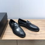 Prada Brushed Loafers Black For Men 1in/25mm PRD 2DB180_P39_F0002_F_G001