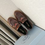 Prada Chocolate Sharp Brushed Pointed Loafers Brown For Women 1.6in/40mm PRD