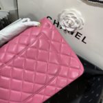 Chanel Large Classic Handbag Gold Hardware Pink For Women, Women's Handbags, Shoulder Bags 11.8in/30cm
