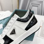 Prada Downtown Perforated Sneakers Black/White For Women 1.2in/30mm PRD 2EE364_3LKG_F0964