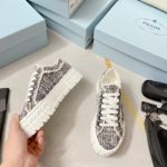 Prada Double Wheel Gabardine Sneakers Black For Women 2in/50mm PRD