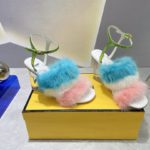 Fendi First Pink/Blue Mink High-Heeled Sandals For Women 8X8275AI12F1H01