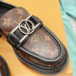 Louis Vuitton Women's Academy Loafer Silver Toned Hardware Brown For Women LV