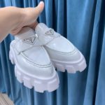 Prada Chocolate Brushed Mules White For Women 2.4in/60mm PRD
