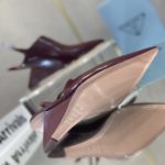 Prada Brushed Slingback Pumps Burgundy For Women 2.6in/65mm PRD