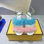 Fendi First Pink/Blue Mink High-Heeled Sandals For Women 8X8275AI12F1H01