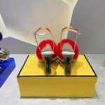 Fendi First Light Blue Mink High-Heeled Sandals For Women 8X8275AI12F1H03