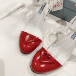 Prada Patent Sling-Back Pumps White/Red For Women 3.5/90mm PRD