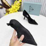 Prada Satin Slingback Pumps With Crystals Black For Women 2.2in/55mm PRD