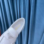 Prada Monolith Brushed Loafers White For Women 2.4in/60mm PRD 2DE129_B4L_F0009