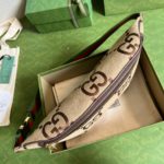 Gucci Jumbo GG Belt Bag Camel And Ebony Jumbo GG Canvas For Women  15.3in/39cm GG 696031 UKMDG 2570