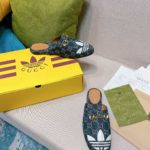 Gucci x Adidas Women's GG Trefoil Slipper Blue For Women GG