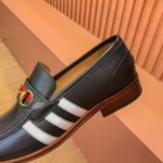 Gucci x Adidas Men's Loafers Black For Men GG Shoes ‎702284 1DOQ0 1061