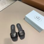 Prada Saffiano Slides Black For Women 0.4in/10mm PRD 1XX627_053_F0002_F_010