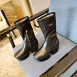 Prada Logo Platform Boots Black For Women 2.9in/7.5cm PRD 1wp148f070_f0002