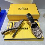 Fendi First Brown Python High-Heeled Sandals For Women 8R8212AAEBF0RR7