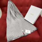 Dior Oblique University Reversible Scarf Green Grey 79in/200cm