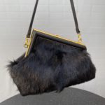 Fendi First Small Black Fox Fur Bag For Woman 26cm/10in