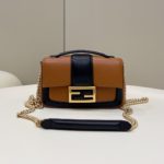Fendi Baguette Chain Brown and Black Bag For Woman 19cm/7.5in