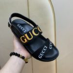 Gucci Women's Tiger And Buckle Sandal Black For Women GG