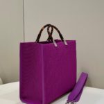 Fendi Sunshine Medium Purple FF fabric shopper Bag For Woman 31cm/12in 8BH386AHWCF037T