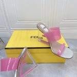 Fendi First Pink Transparent High-Heeled Sandals For Women