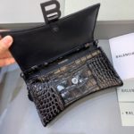Balenciaga Hourglass Wallet On Chain in Black, For Women, Women's Bags 7.6in/19cm 6560501LR671000