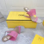Fendi First Pink Transparent High-Heeled Sandals For Women