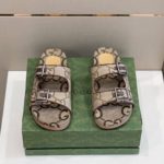 Gucci Men's Maxi GG Slide Sandal With Straps Beige And Ebony For Men 658020 2HK60