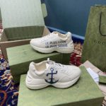 Gucci Women's Rhyton Sneaker With Anchor White Ivory For Women 576052