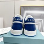Prada Downtown Perforated Sneakers Blue/White For Women 1.2in/30mm PRD 2EE364_3LKG_F098Z