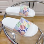 Gucci Men's GG Slide Sandal With Stars White For Men 407345