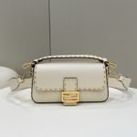 Fendi Mon Baguette Medium White Bag For Woman 28cm/11in 8BR600AHMQF1FIR
