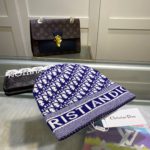 Dior Pompom Beanie In Blue
