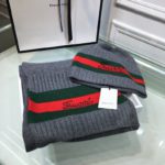 Gucci Beanie & Scarf Set In Grey