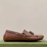 Gucci Men's Loafer With Driver Interlocking G Brown For Men 624699