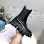 Prada Monolith Brushed Boots Shiny Black For Women 2.2in/55mm PRD