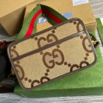 Gucci Jumbo GG Mini Bag Camel And Ebony Jumbo GG Canvas For Women  8.9in/22.5cm GG 696075 UKMDG 2570