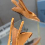 Prada Brushed Slingback Pumps Orange For Women 2.6in/65mm PRD