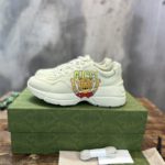 Gucci Women's Rhyton Sneaker With Cat Print Ivory White For Women ‎699293 DRW00 9522