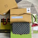 Gucci Children's GG  Messenger Bag Dark Blue And Ivory Eco Washed Organic GG Jacquard Denim For Women  11.4in/29cm GG